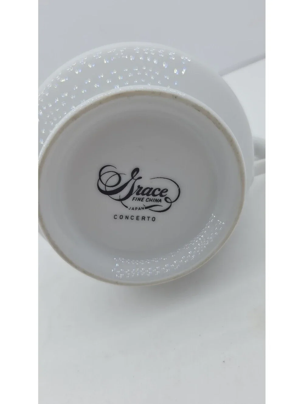 Grace Fine China Concerto Sugar Bowl With Lid Platinum Trim White Floral Vintage